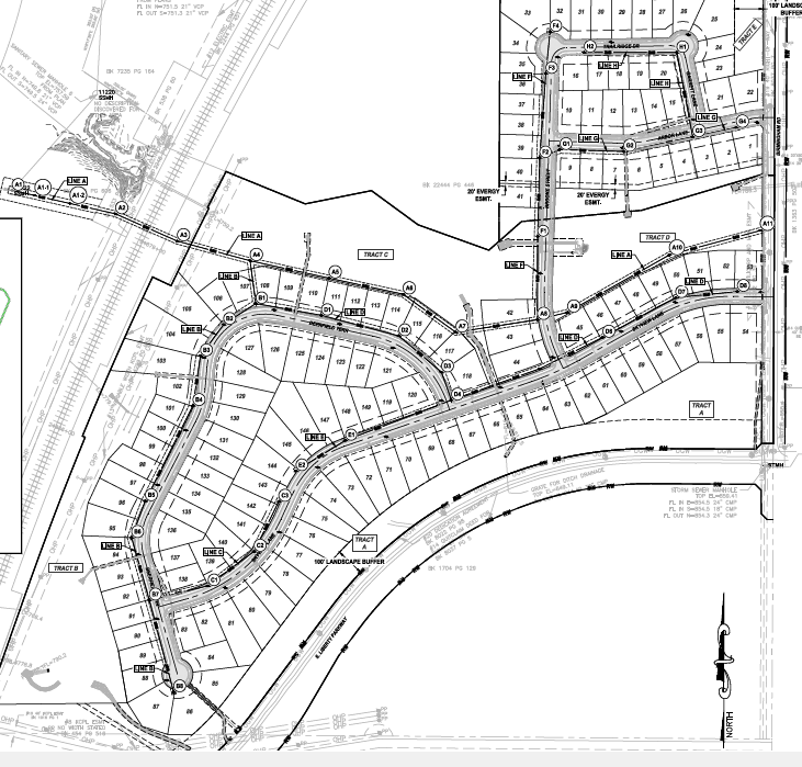 Map of the Tapp Farms Subdivision plan