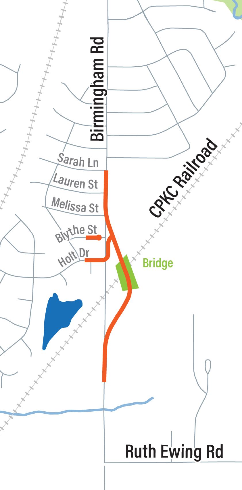 Graphic showing the Birmingham Railroad Off Alignment Concept