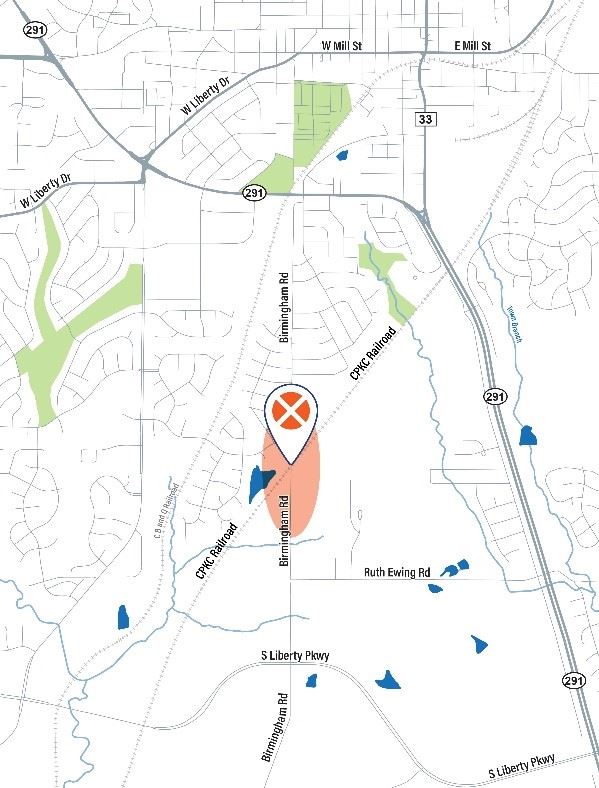 Graphic showing where the Birmingham Study Area is located