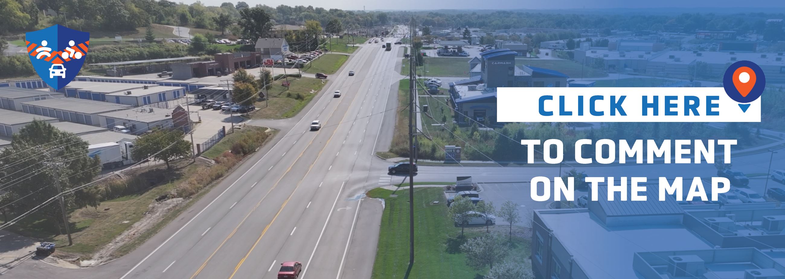 Graphic that reads \"Click here to comment on the Comprehensive Safety Action Plan map\"